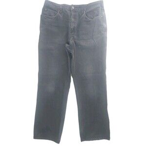 Mens Duluth Trading Blue Flex Ballroom Canvas Straight Leg 5 Pocket Jeans 36x32